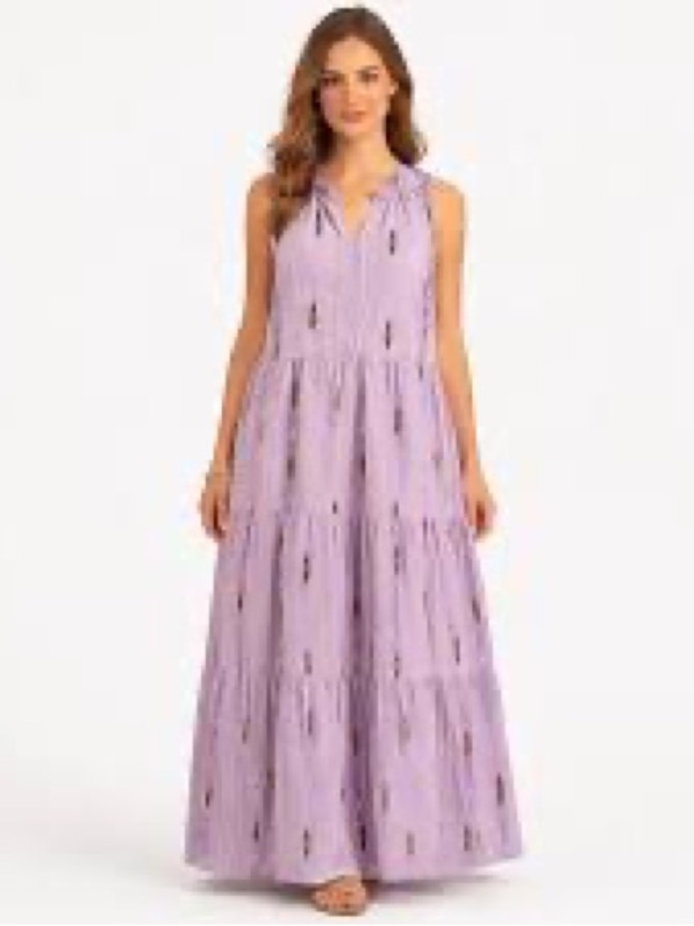 Sonma Sleeveless Lavender Maxi Dress - Elegant Tiered Silhouette size small